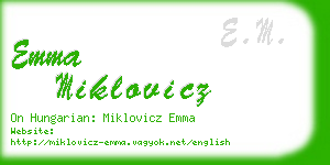 emma miklovicz business card